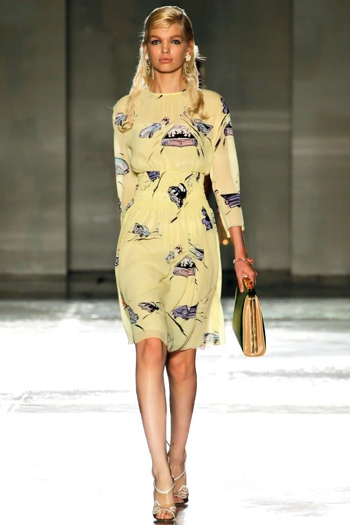 prada chiffon dress Prada S/S 2012 car print chiffon dress — JAMES VELORIA