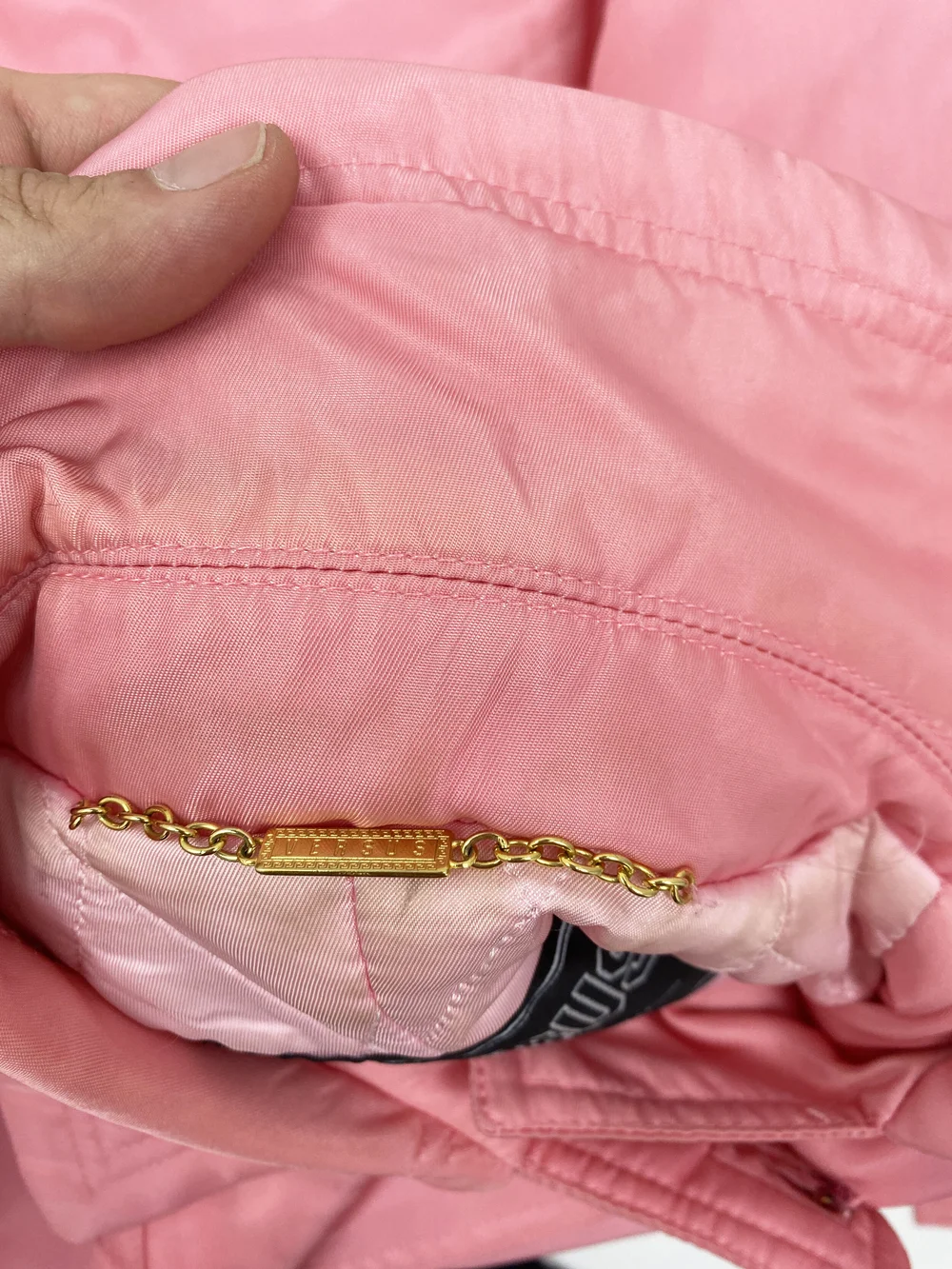 Gianni Versace Versus pink nylon trench coat — JAMES VELORIA