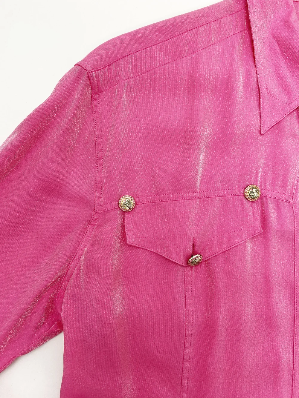 Versace Jeans Couture 90s pink lurex shirt — JAMES VELORIA