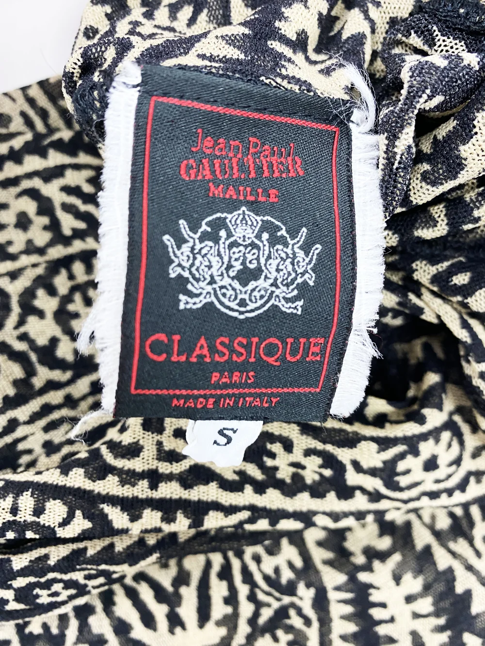 Jean Paul Gaultier 90s paisley mesh top — JAMES VELORIA