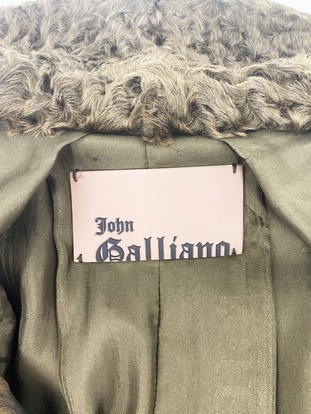 John Galliano fur collar satin jacket — JAMES VELORIA