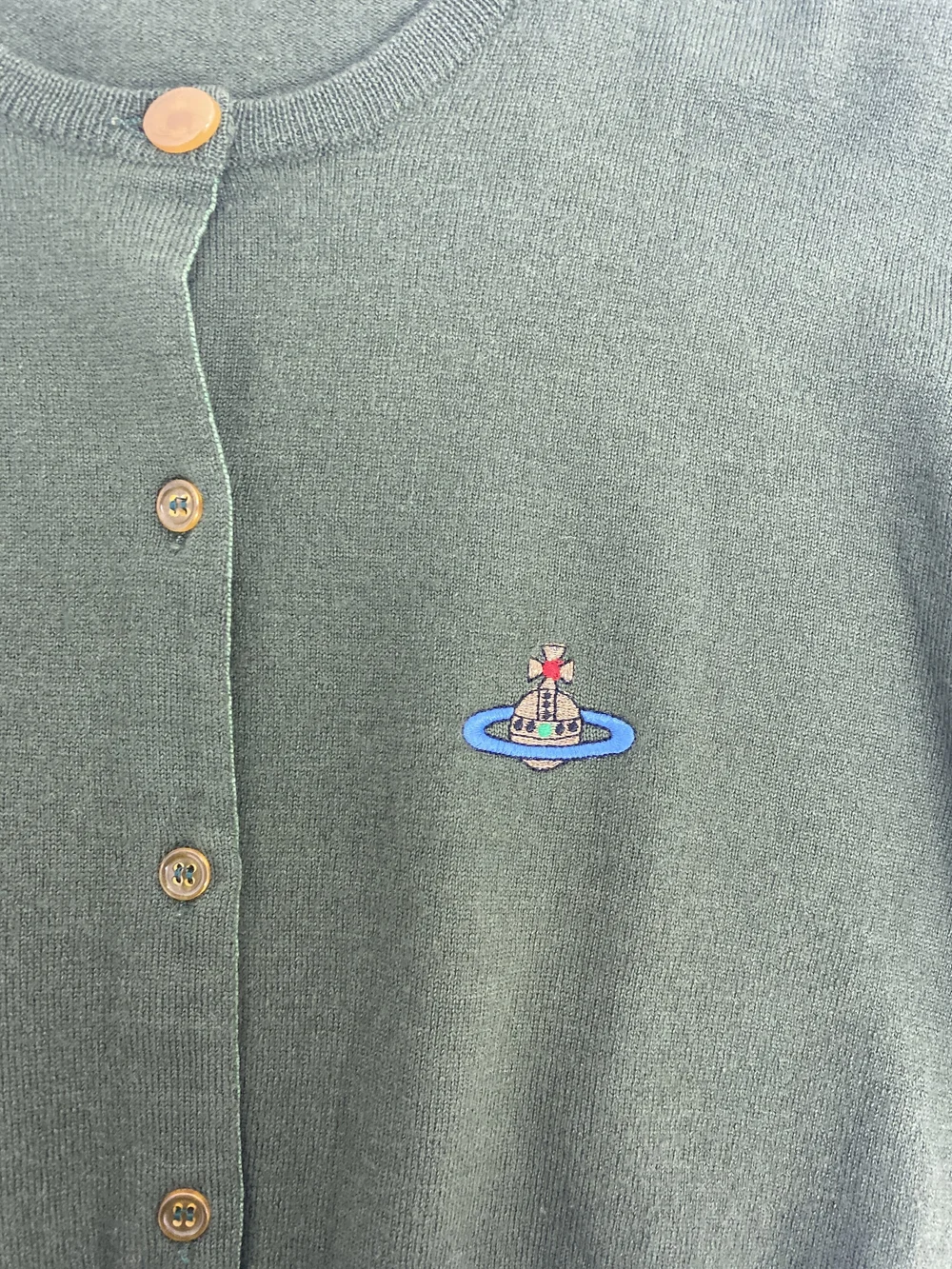 Vivienne Westwood 90s olive green cardigan — JAMES VELORIA