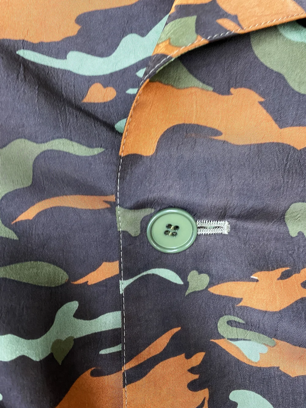 89年JUNIOR GAULTIER Archive Camo Overcoat Jean Paul Gaultier 90s camo print trench coat — JAMES VELORIA