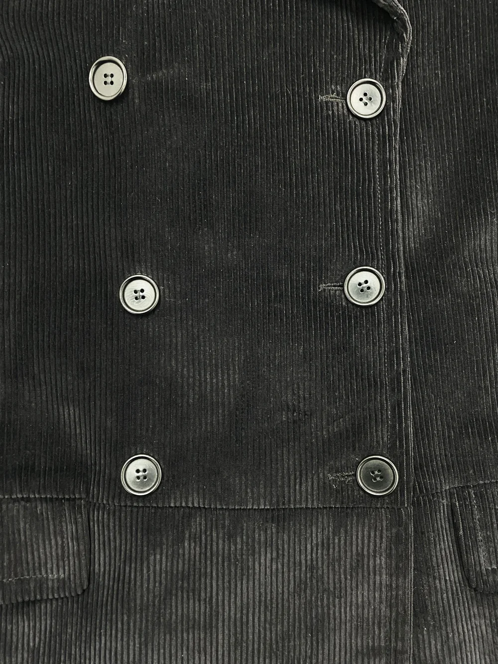 Helmut Lang black corduroy coat — JAMES VELORIA