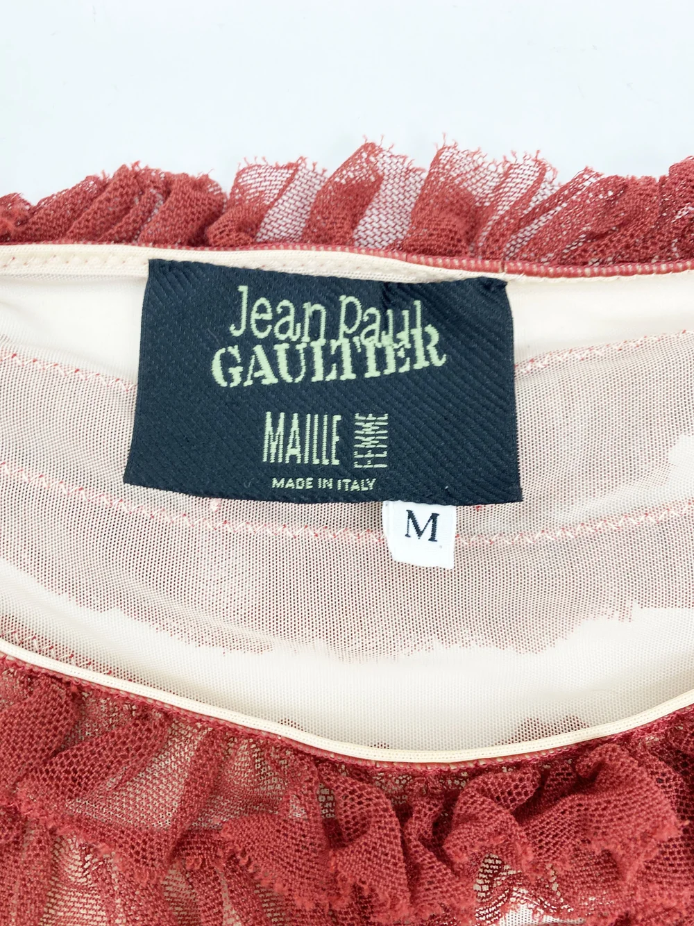 Jean Paul Gaultier S/S 2002 deconstructed mesh ruffle top — JAMES