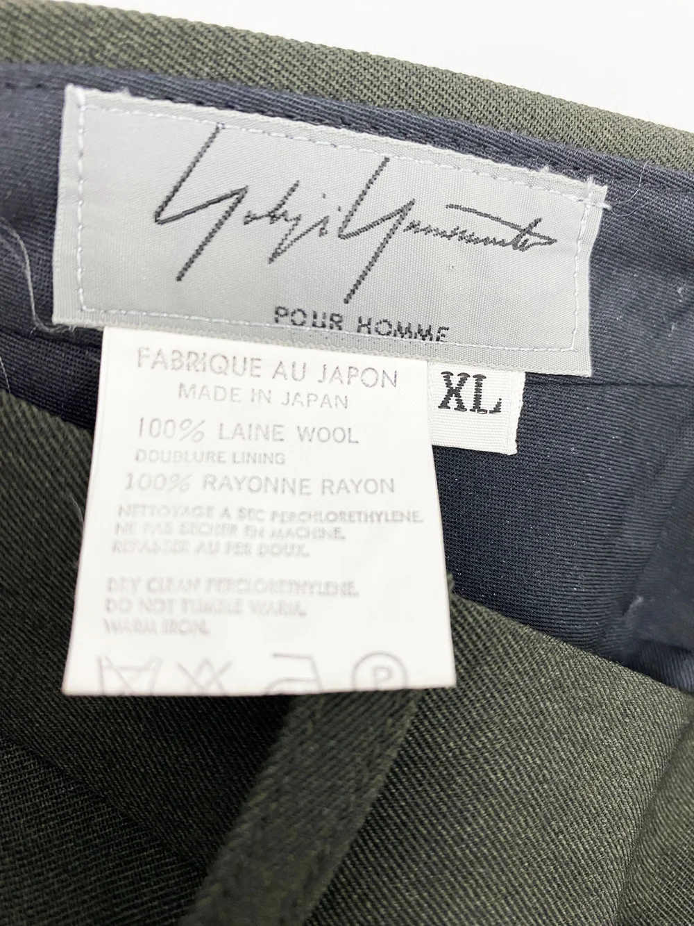 Yohji Yamamoto 80s olive green pant suit — JAMES VELORIA