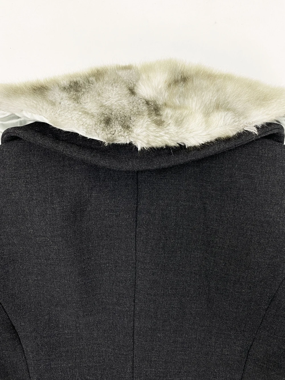 Moschino Couture F/W 1996 faux fur trim coat — JAMES VELORIA