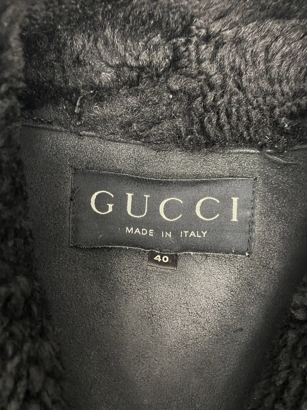 Gucci F/W 1995 black shearling coat — JAMES VELORIA