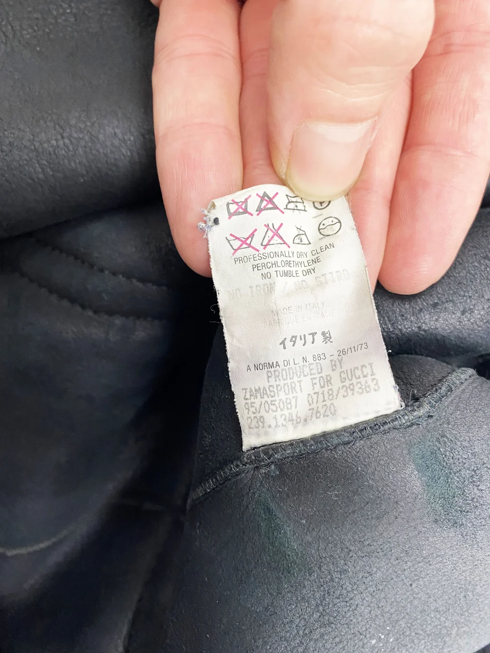 Gucci F/W 1995 black shearling coat — JAMES VELORIA