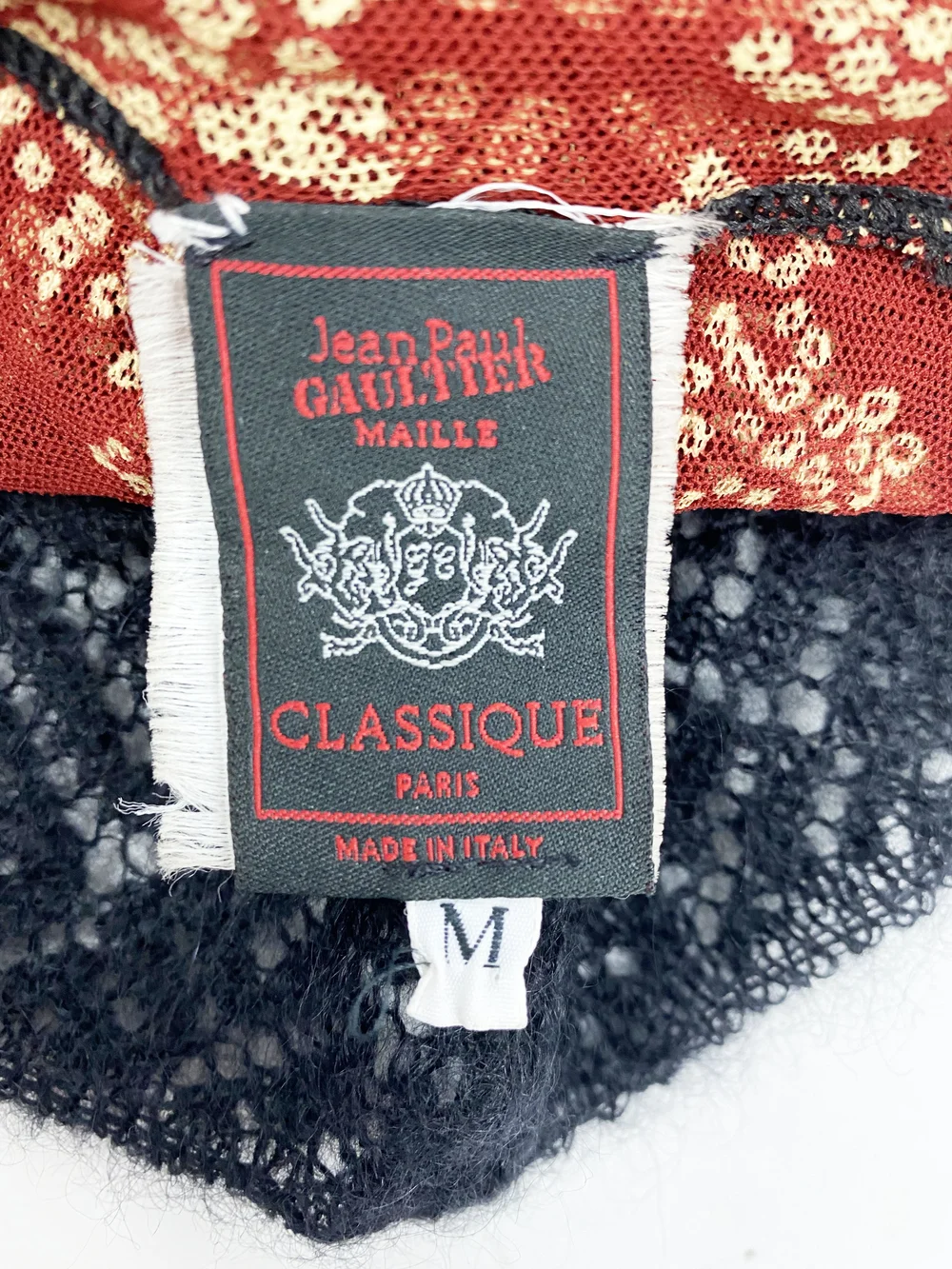 Jean Paul Gaultier 90s printed mesh top — JAMES VELORIA
