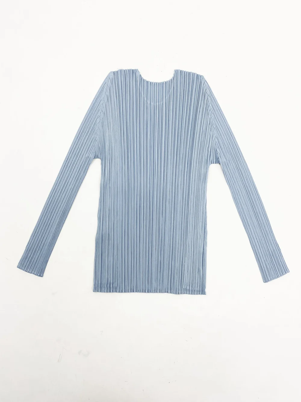 Pleats Please gray blue pleated top — JAMES VELORIA