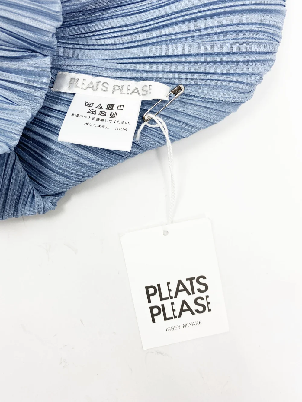 Pleats Please gray blue pleated top — JAMES VELORIA