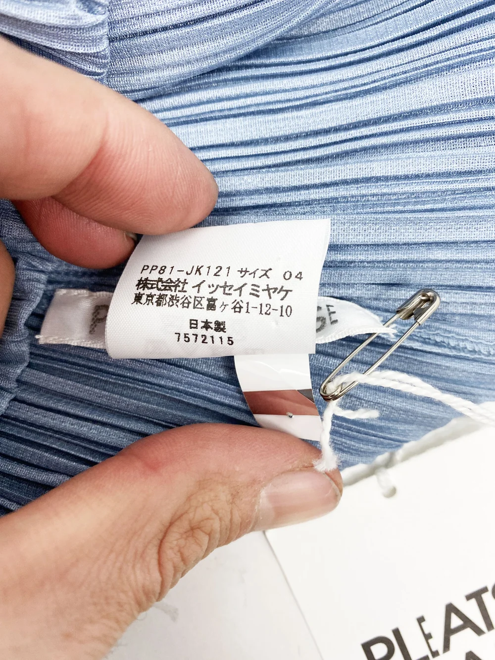 Pleats Please gray blue pleated top — JAMES VELORIA