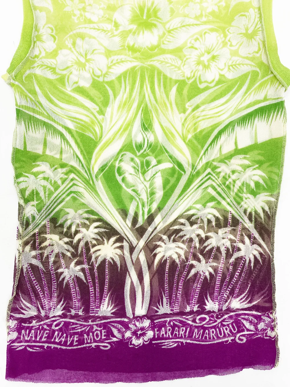Jean Paul Gaultier 90s tropical print mesh top — JAMES VELORIA