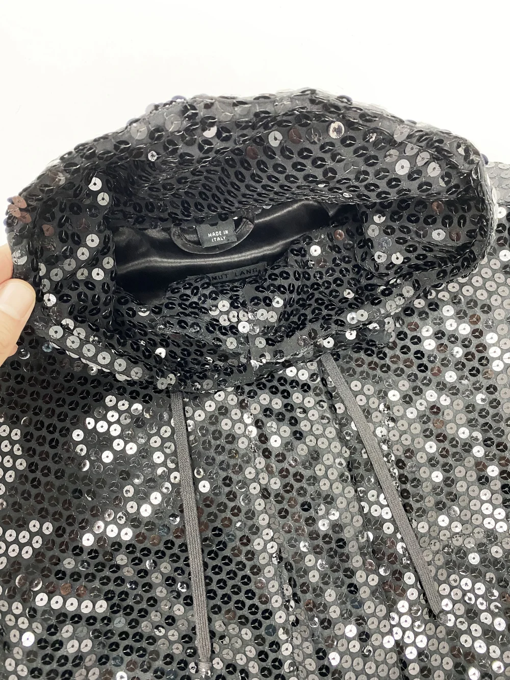 Helmut Lang F/W 1999 sequin astro biker strap jacket — JAMES VELORIA