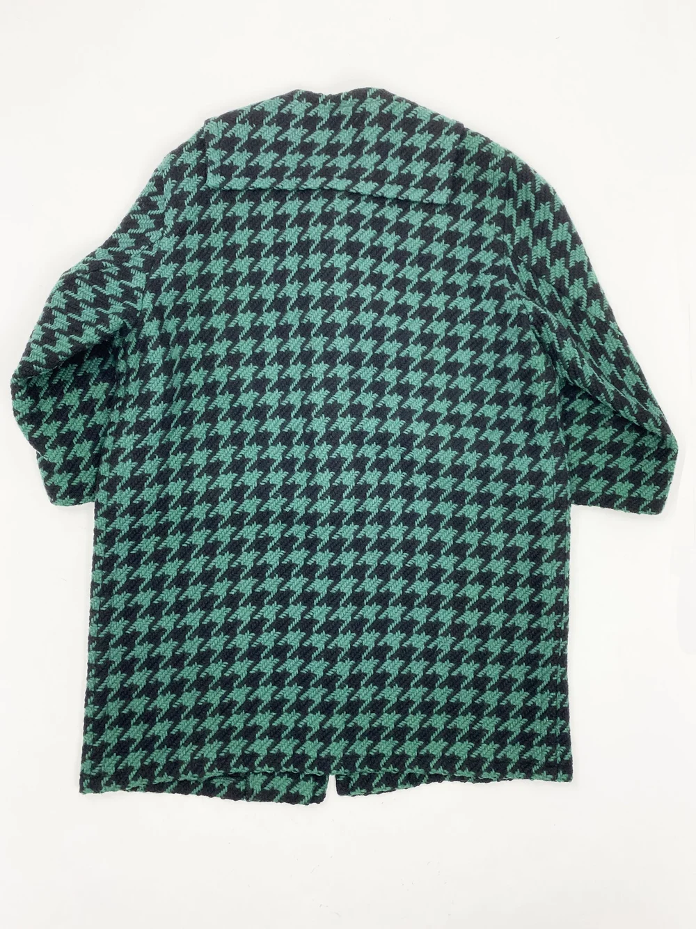 Moschino 90s green houndstooth toggle coat — JAMES VELORIA