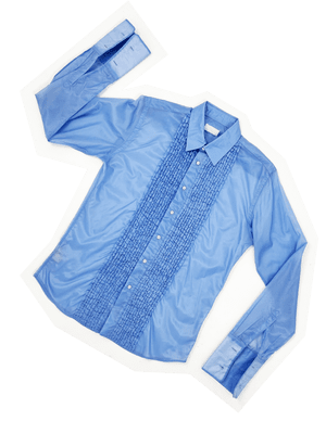 Prada 90s nylon ruffle shirt — JAMES VELORIA