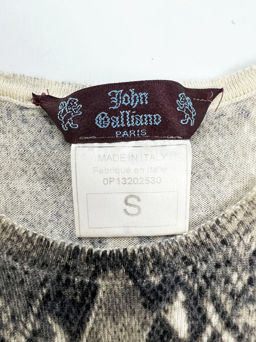 John Galliano S/S 2000 snake print cashmere top — JAMES VELORIA