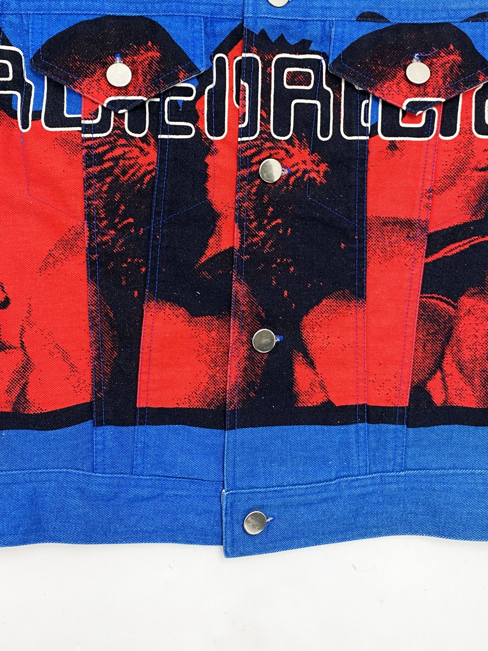 Stephen Sprouse 1988 hardcore print jean jacket — JAMES VELORIA