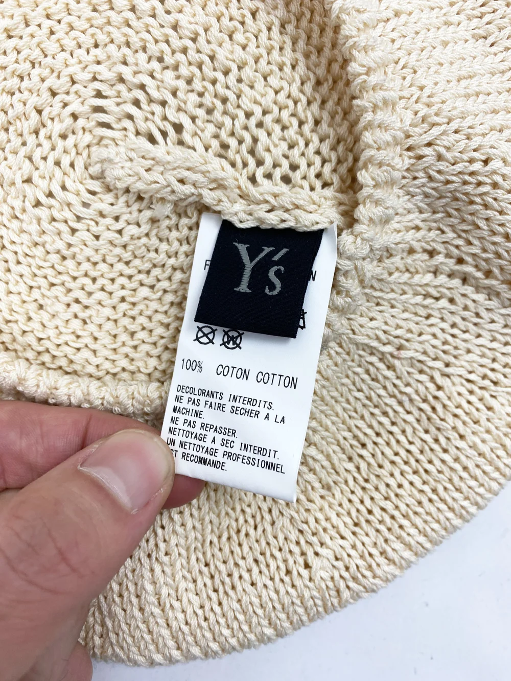 ワイズ コットン ベレー帽 ×２ y's COTTON KNIT BERET Yohji Yamamoto Y's beige knit beret — JAMES VELORIA