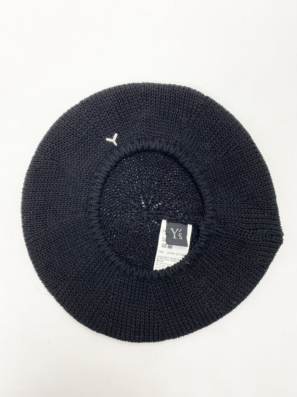 ワイズ コットン ベレー帽 ×２ y's COTTON KNIT BERET Yohji Yamamoto Y's black knit beret — JAMES VELORIA