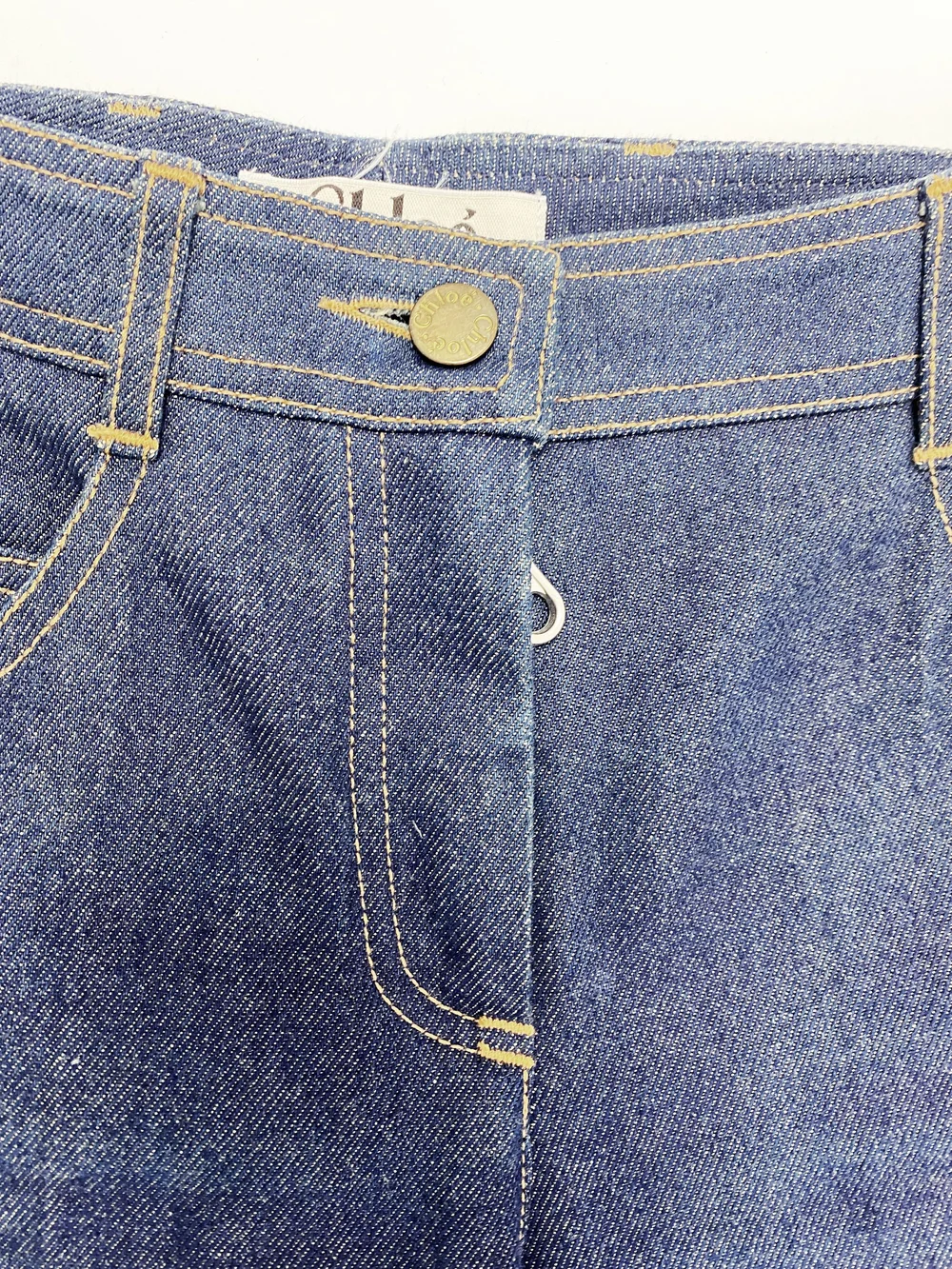 Chloe F/W 2001 logo patch jeans — JAMES VELORIA