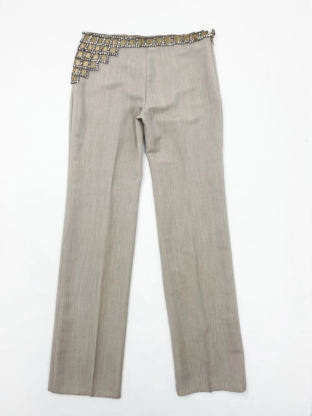 Chloe ロコハッチフレアシンス CH25SDP16153 402 Chloe F/W 2000 rhinestone hip pants — JAMES VELORIA