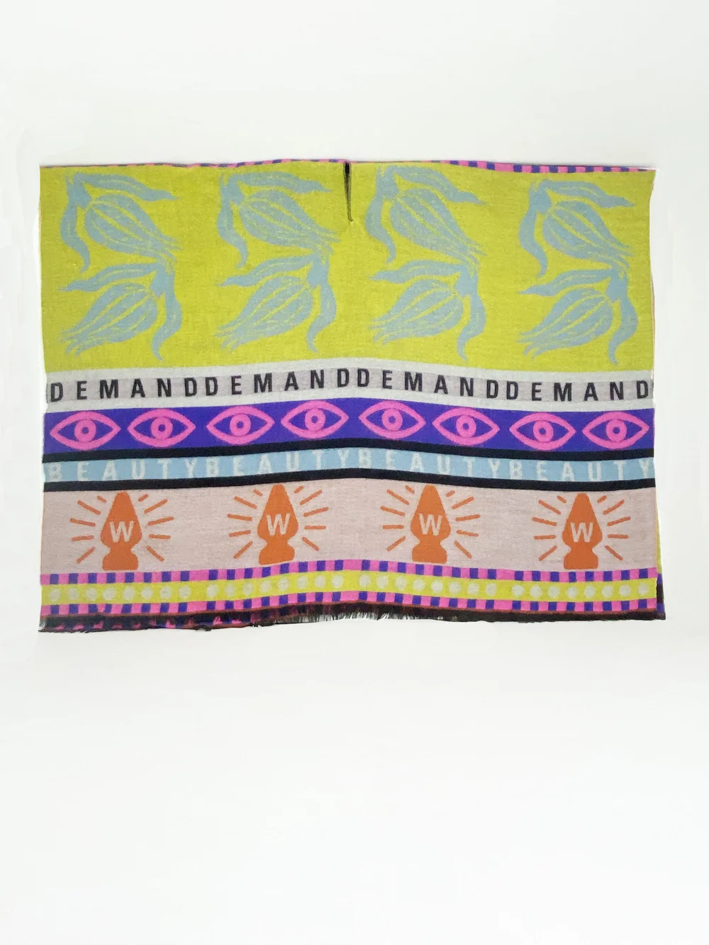 Poncho Pull Walter Van Beirendonck En Laine Multicolore, Taille Unique, Neuf Sans étiquette, RARE