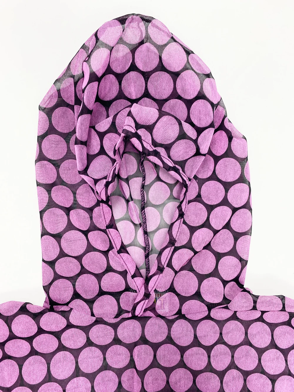 Wild & Lethal Trash 90s polka hooded mesh top — JAMES VELORIA