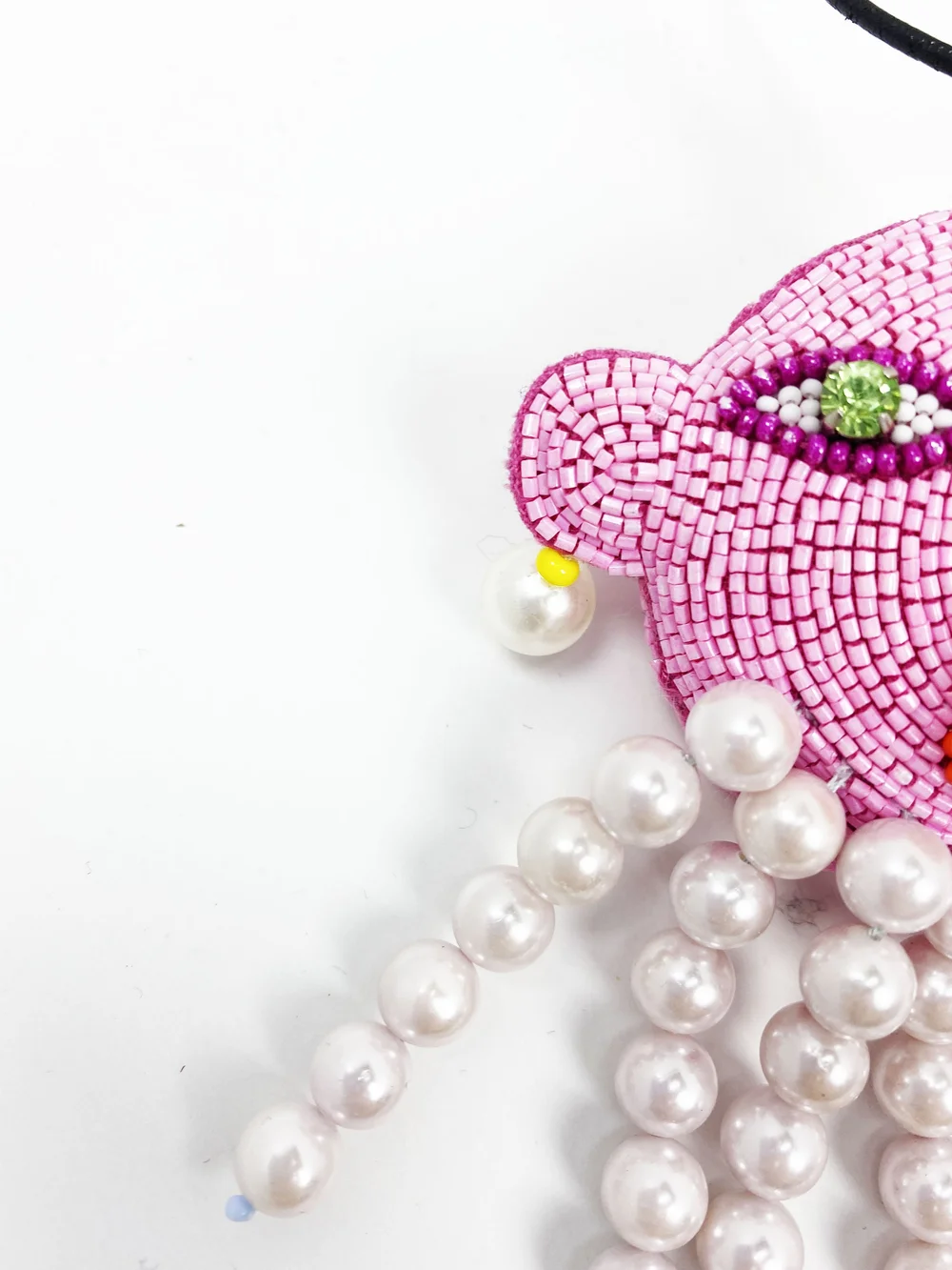 Walter Van Beirendonck beaded pink creature necklace — JAMES VELORIA