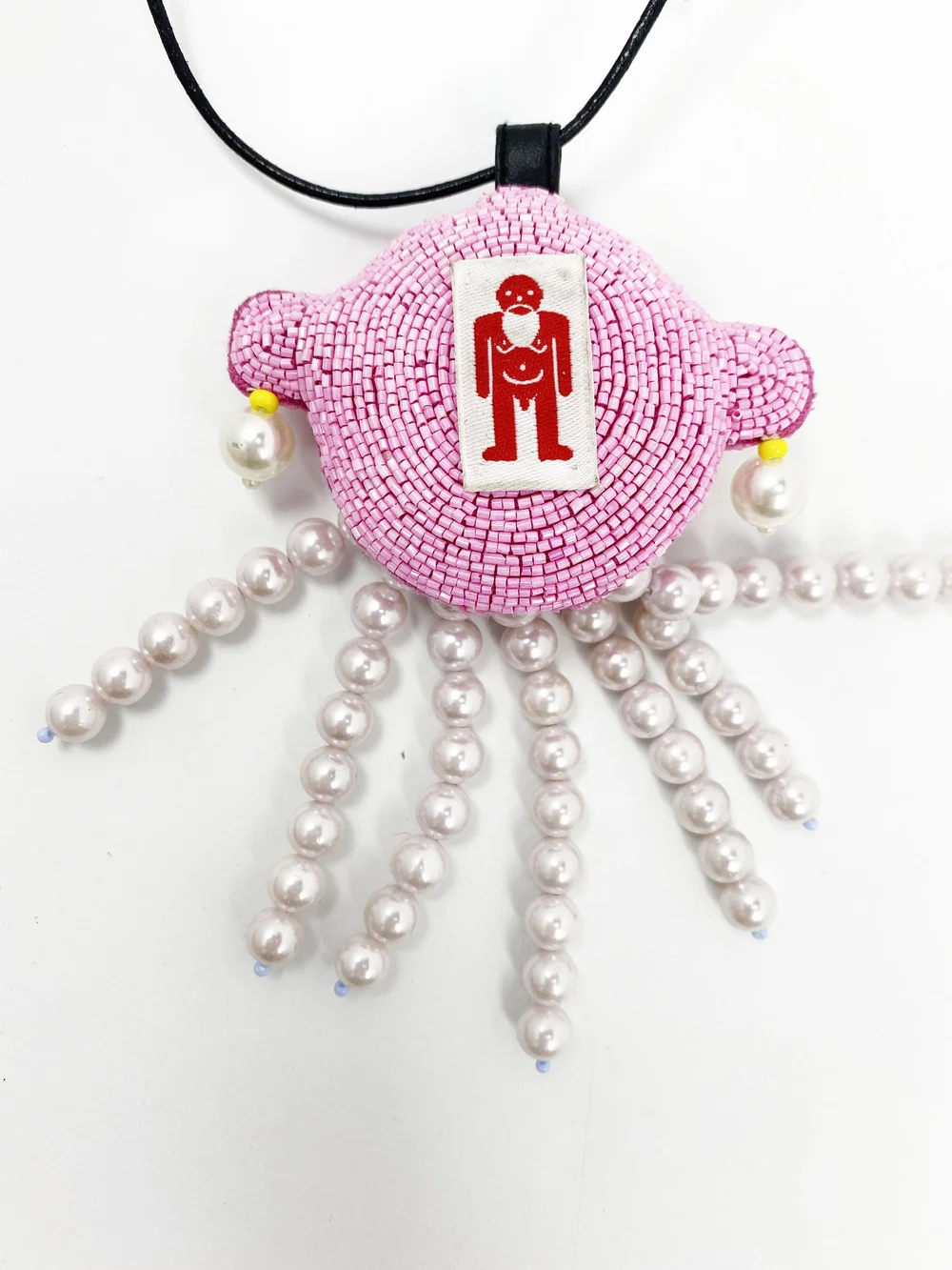 Walter Van Beirendonck beaded pink creature necklace — JAMES VELORIA
