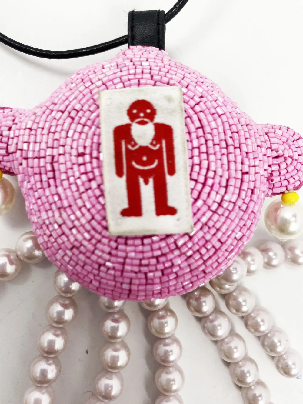 Walter Van Beirendonck beaded pink creature necklace — JAMES VELORIA