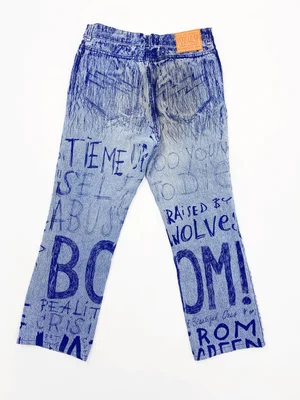 90s W&LT Denim Pants ② Walter Van Beirendonck W&LT denim trousers as a belt with
