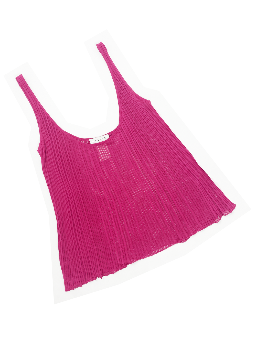 celine-sheer-knit-tank-fuchsia