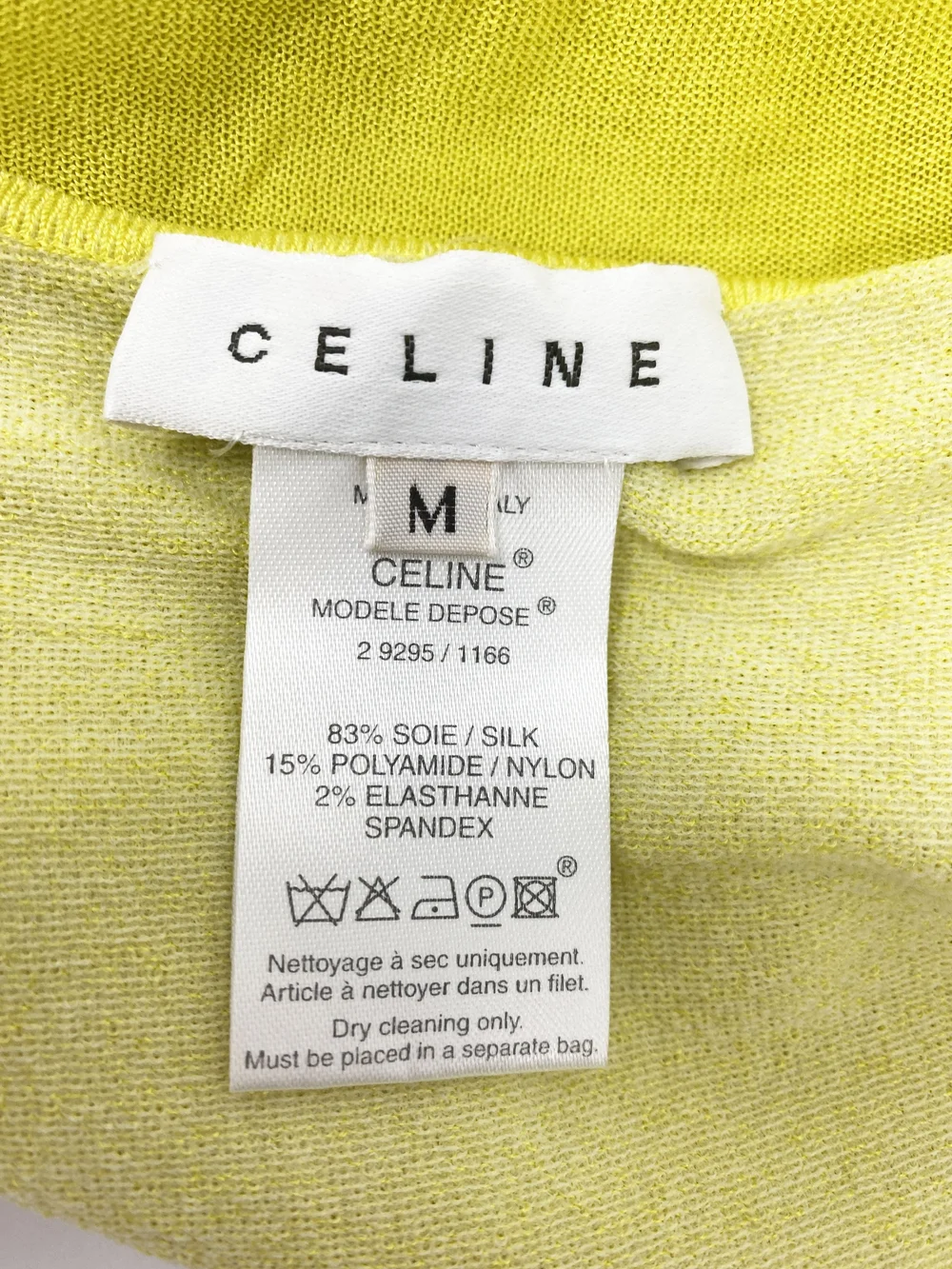 Celine yellow layered silk tank — JAMES VELORIA