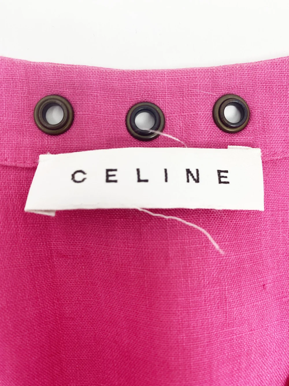 Celine S/S 2003 pink linen grommet tunic — JAMES VELORIA