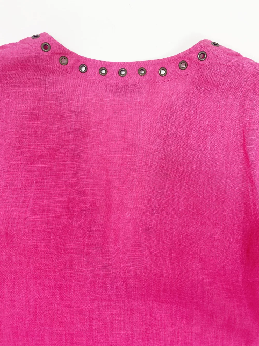 Celine S/S 2003 pink linen grommet tunic — JAMES VELORIA