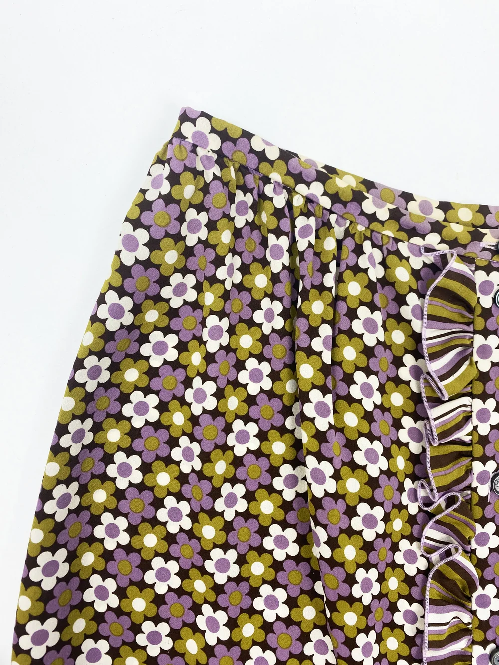 Celine S/S 2002 purple flower print silk skirt — JAMES VELORIA