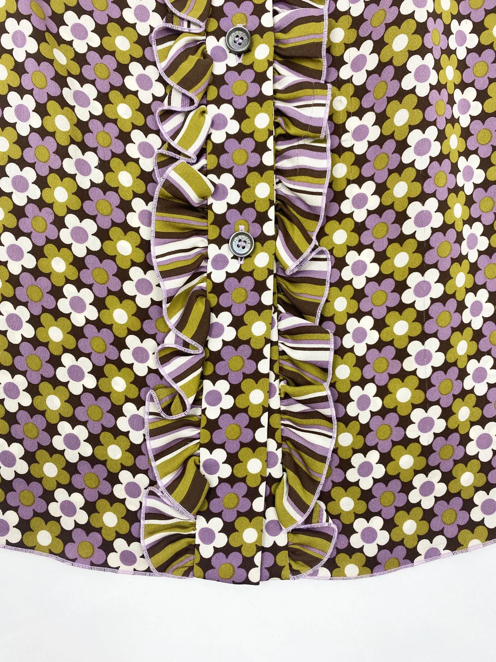 Celine S/S 2002 purple flower print silk skirt — JAMES VELORIA