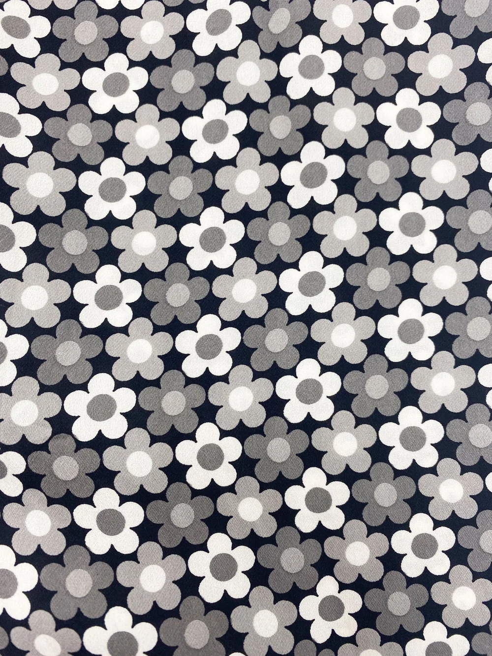 Celine F/W 2002 gray flower print silk wrap top — JAMES VELORIA