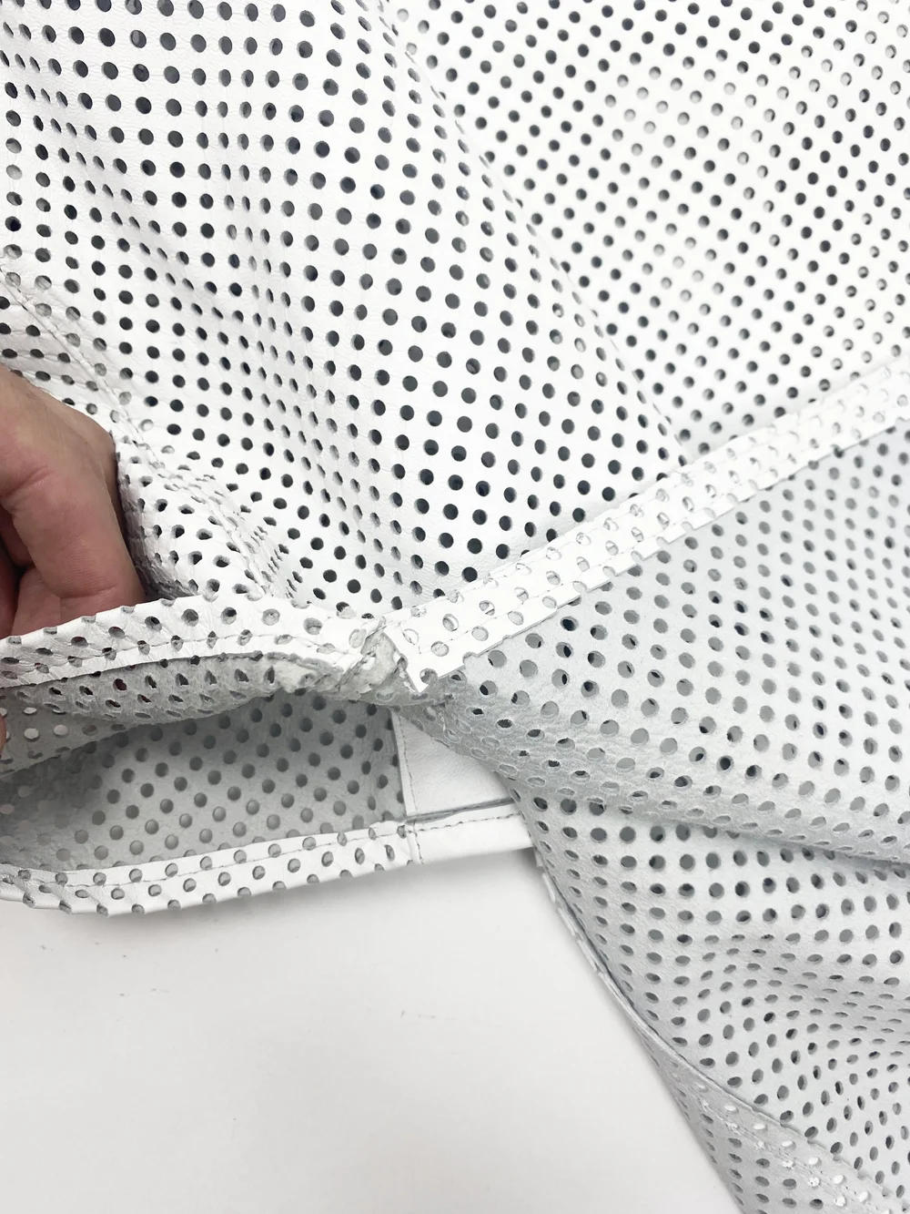 Celine S/S 2000 white perforated leather top — JAMES VELORIA