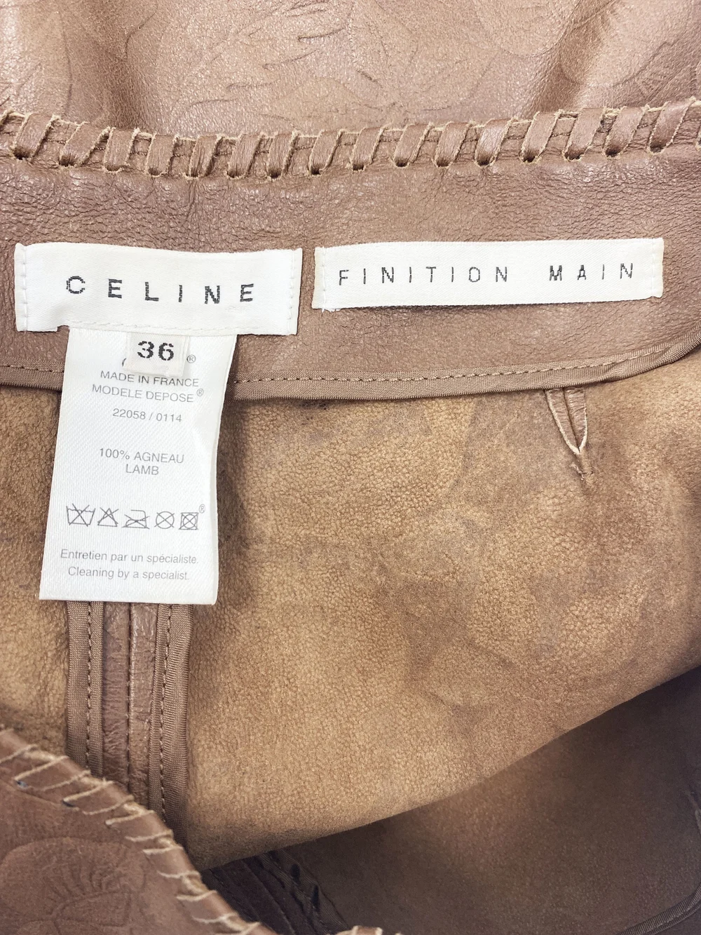 Celine S/S 2002 floral embossed leather pants — JAMES VELORIA