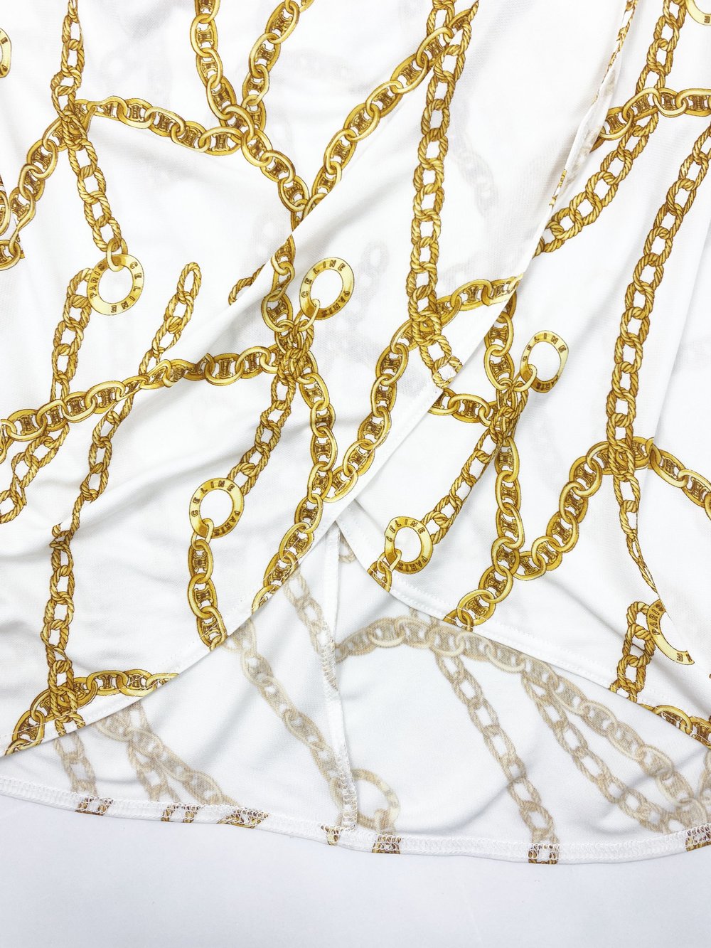 Celine S/S 2004 gold chain print wrap skirt — JAMES VELORIA