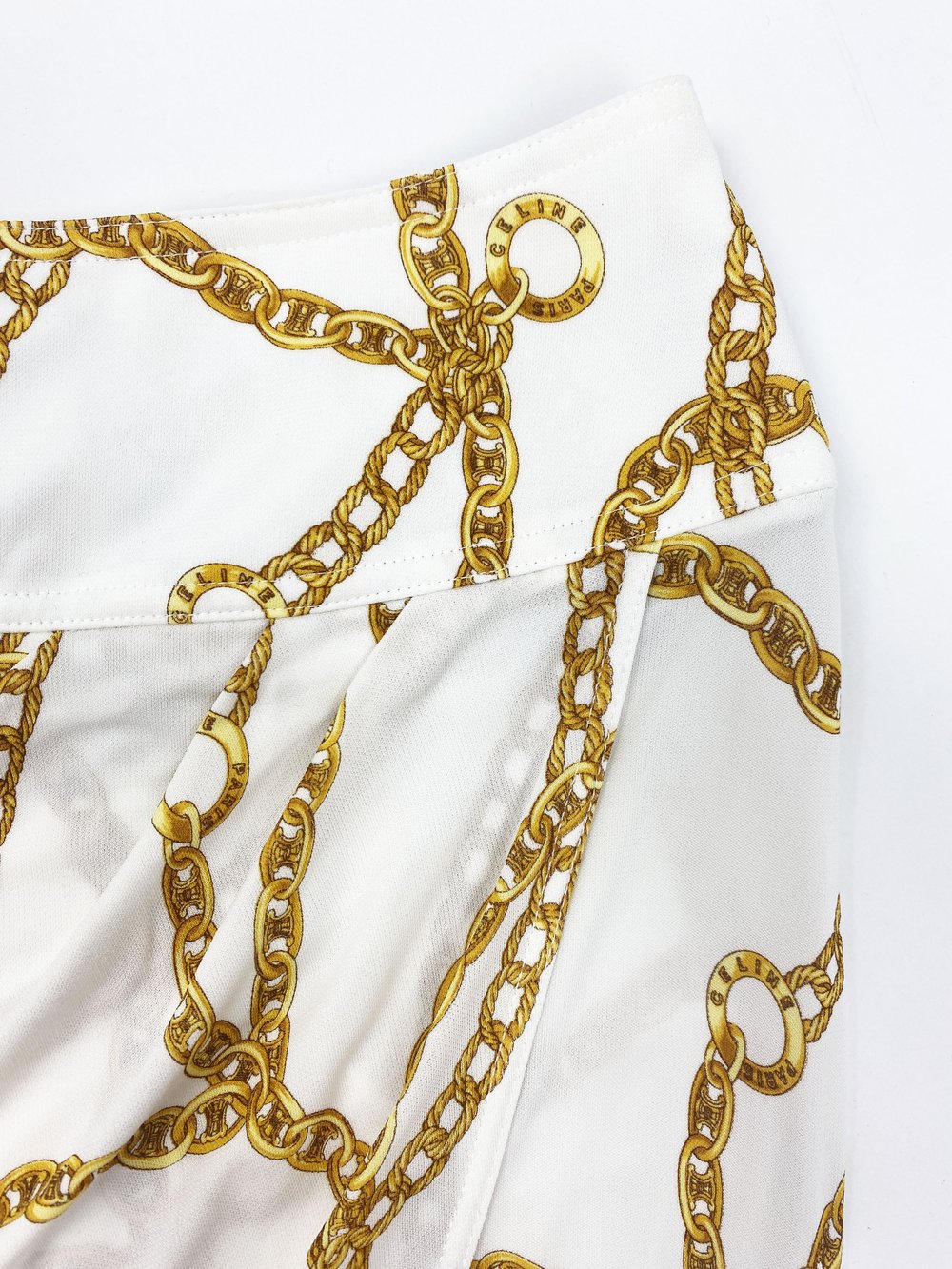 Celine S/S 2004 gold chain print wrap skirt — JAMES VELORIA
