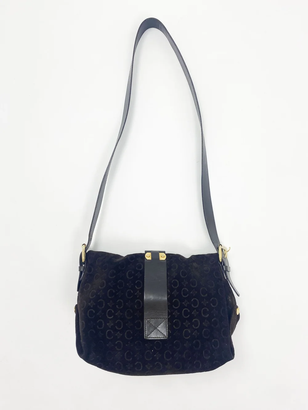 Celine suede macadam logo embossed bag — JAMES VELORIA