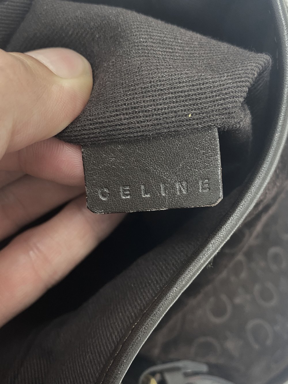 Celine suede macadam logo embossed bag — JAMES VELORIA
