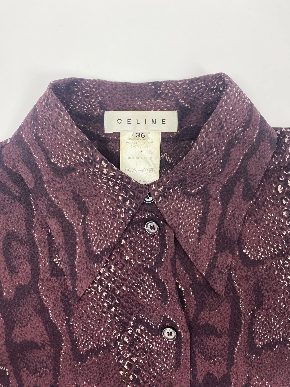 Celine F/W 2002 red snake print silk shirt — JAMES VELORIA