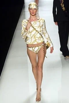 Celine S/S 2004 gold chain print wrap skirt — JAMES VELORIA