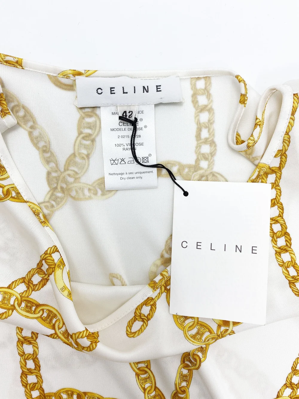 Celine S/S 2004 gold chain print top — JAMES VELORIA