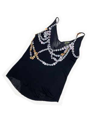 Jean Paul Gaultier pearl button knit top — JAMES VELORIA